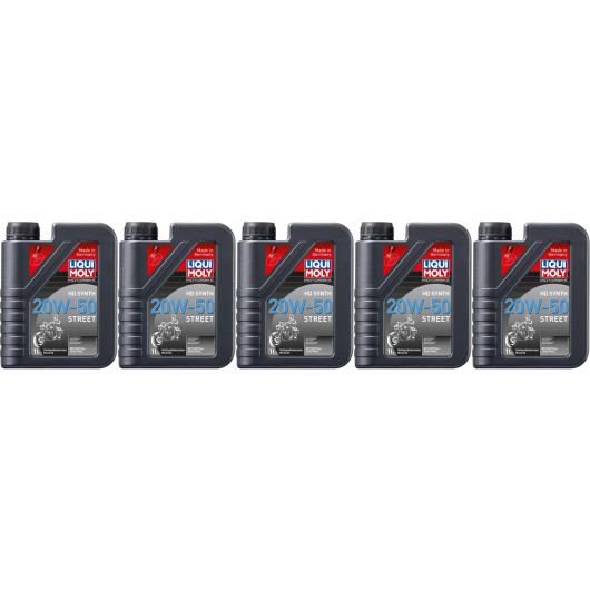 Liqui Moly 3816 Motorbike HD Synth 20W-50 Street 5x 1l = 5 Liter