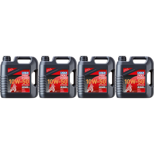 Liqui Moly 3052 Motorbike 4T Synth 10W-50 Offroad Race 4x 4l = 16 Liter