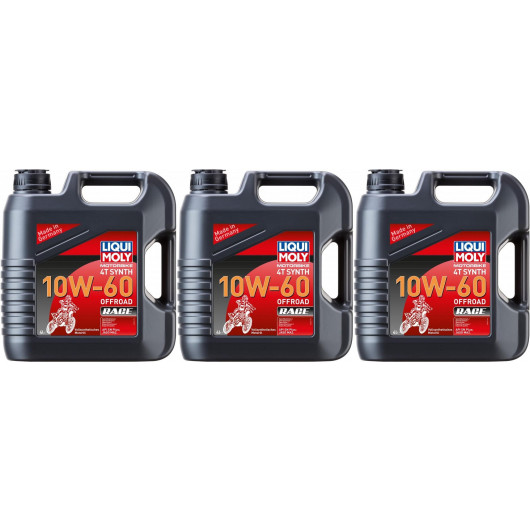 Liqui Moly 3054 Motorbike 4T Synth 10W-60 Offroad Race 3x 4l = 12 Liter