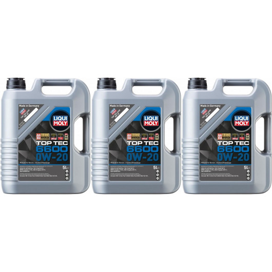 Liqui Moly 21441 Top Tec 6600 0W-20 3x 5 = 15 Liter