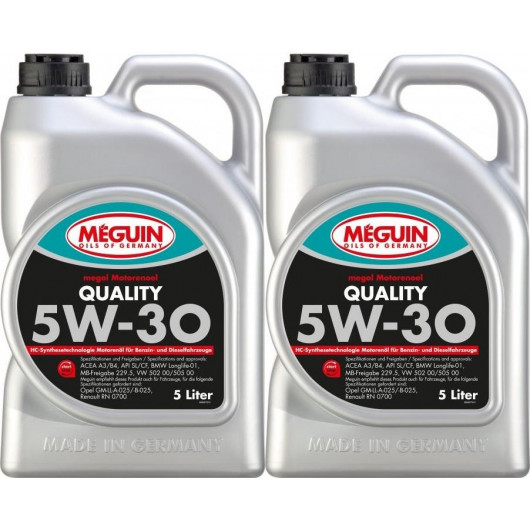 Meguin megol 6567 Motoröl Quality SAE 5W-30 2x 5 = 10 Liter
