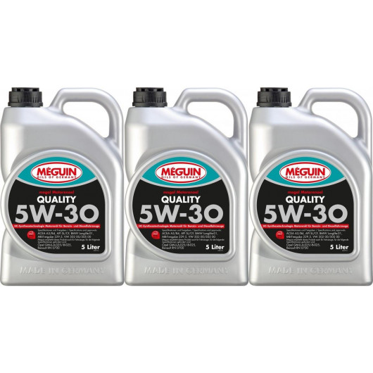 Meguin megol 6567 Motoröl Quality SAE 5W-30 3x 5 = 15 Liter