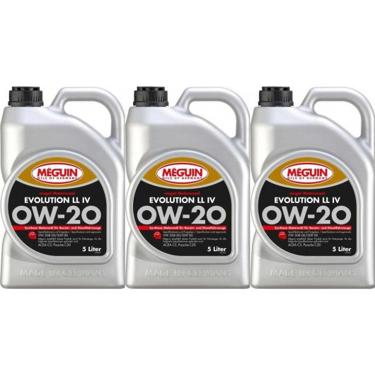 Meguin Megol 33058 Evolution LL Longlife IV 0W-20 3x 5 = 15 Liter