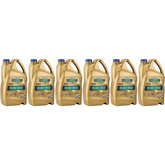 Ravenol RCS Racing Competition Synto SAE 5W-40 Motoröl 6x 5 = 30 Liter