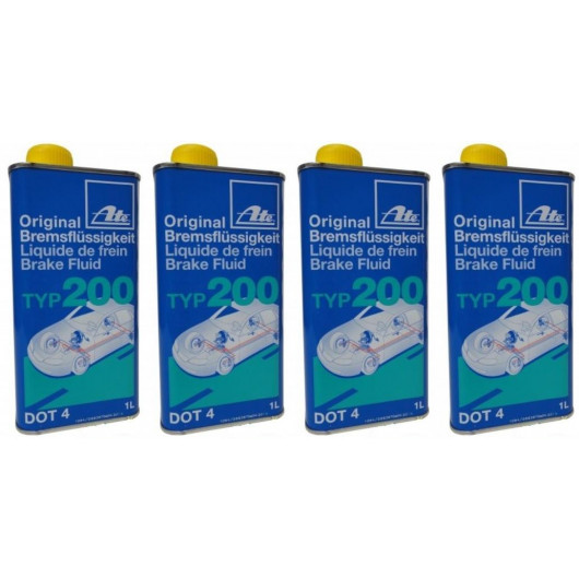ATE Original Bremsflüssigkeit Typ 200 DOT 4 - 1 Liter 4x 1l = 4 Liter