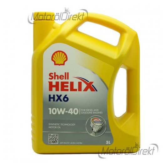 Shell Helix HX6 10W-40 Diesel & Benziner Motoröl 5Liter