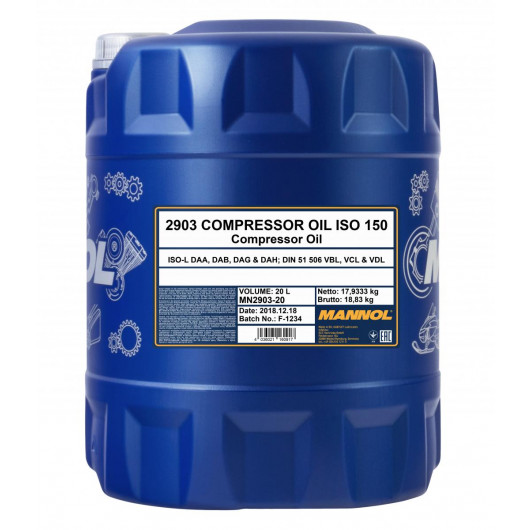 MANNOL Compressor Oil ISO 150 20l Kanister