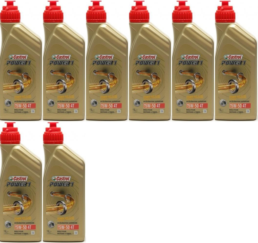 Castrol Power 1 4T 15W-50 Motorrad Motoröl 8x 1l = 8 Liter