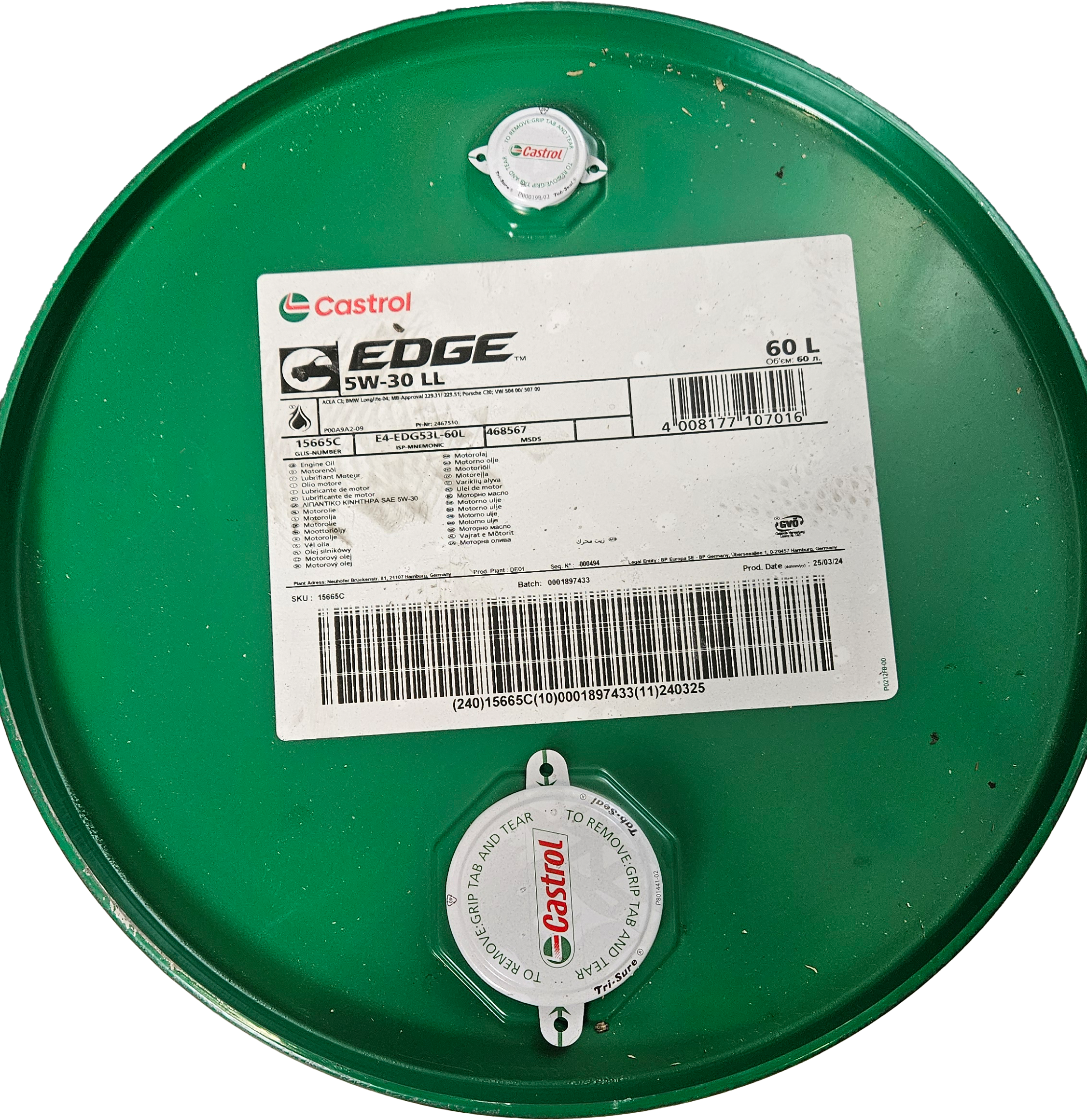 Castrol Edge 5W-30 LL Motoröl 60l Fass