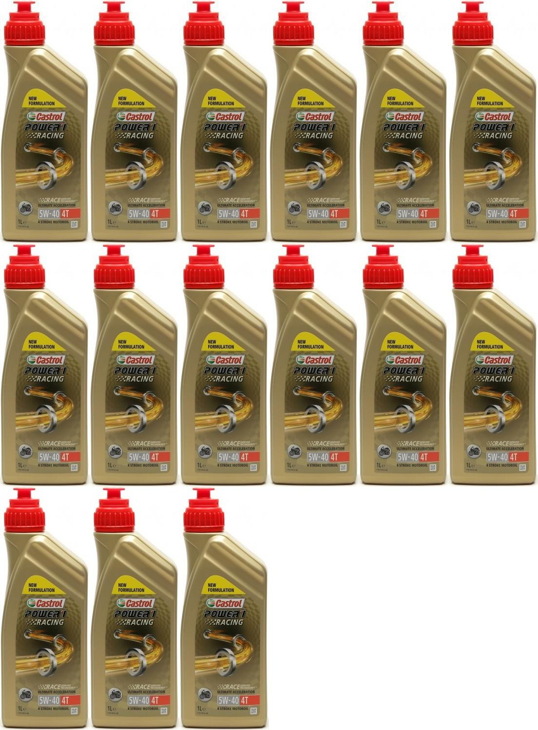 Castrol Power 1 Racing 4T Motorrad Motoröl 5W-40 15x 1l = 15 Liter