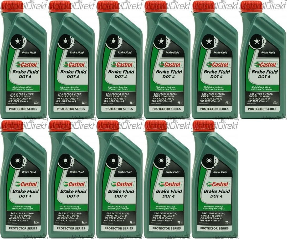 Castrol Brake Fluid DOT 4 Bremsflüssigkeit 11x 1l = 11 Liter