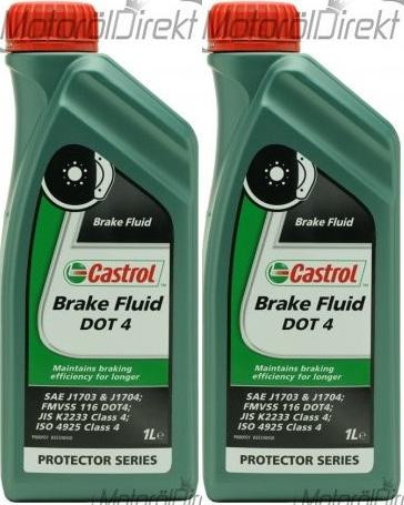 Castrol Brake Fluid DOT 4 Bremsflüssigkeit 2x 1l = 2 Liter