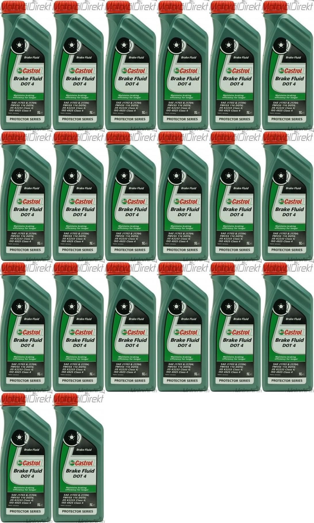 Castrol Brake Fluid DOT 4 Bremsflüssigkeit 20x 1l = 20 Liter