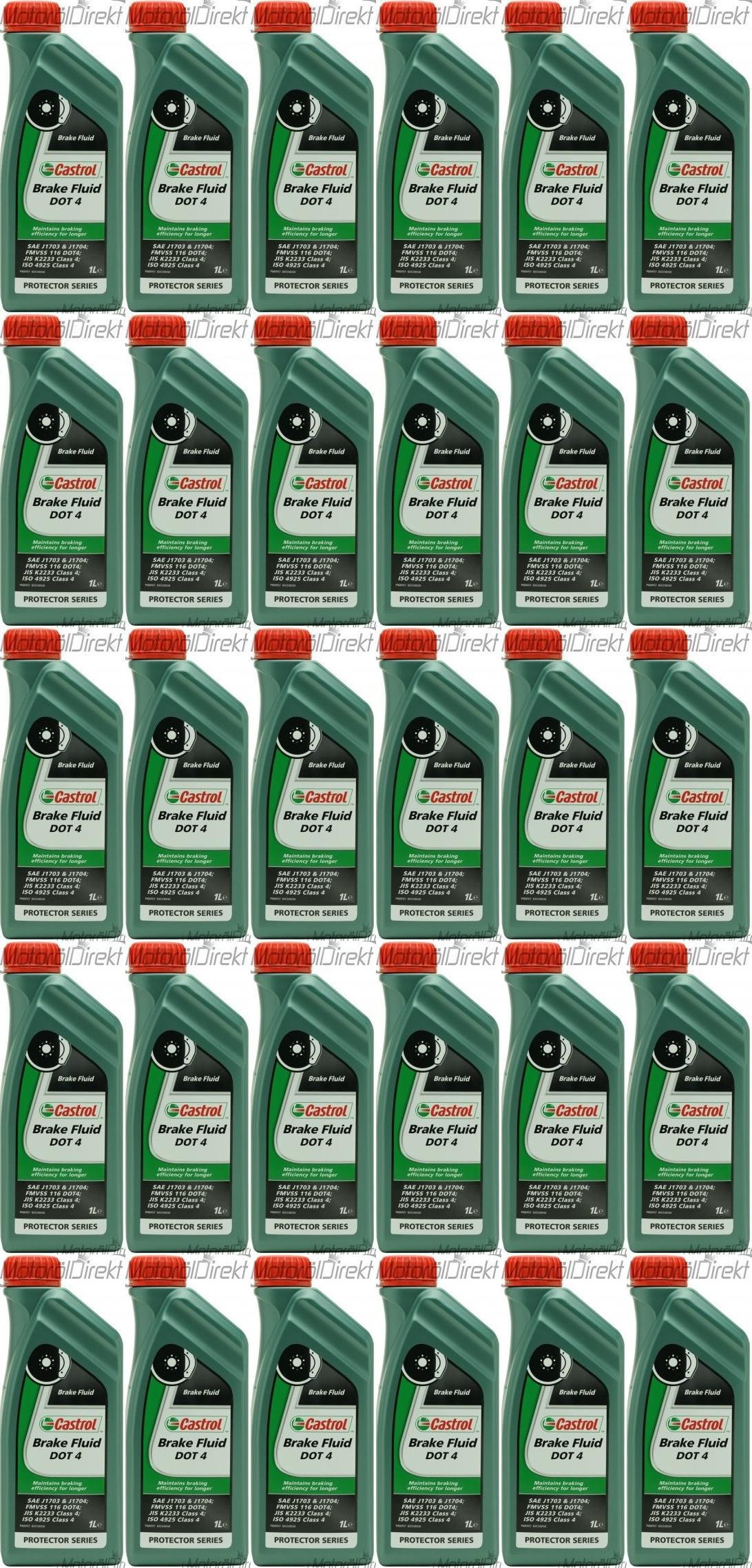 Castrol Brake Fluid DOT 4 Bremsflüssigkeit 30x 1l = 30 Liter