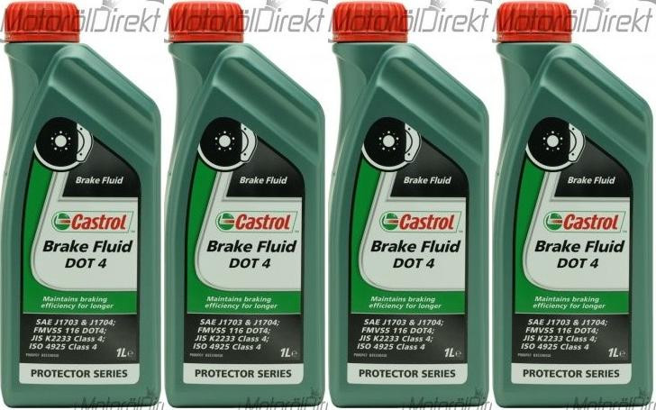 Castrol Brake Fluid DOT 4 Bremsflüssigkeit 4x 1l = 4 Liter