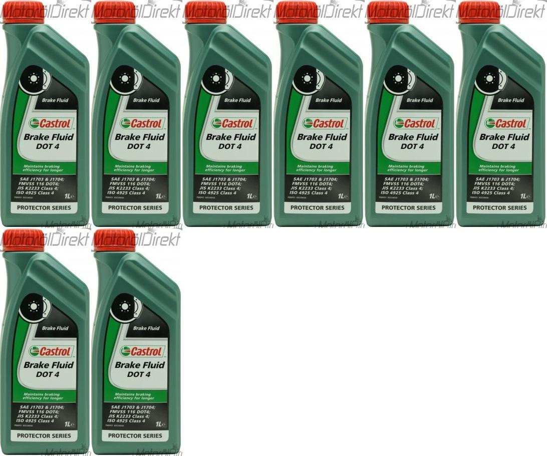 Castrol Brake Fluid DOT 4 Bremsflüssigkeit 8x 1l = 8 Liter