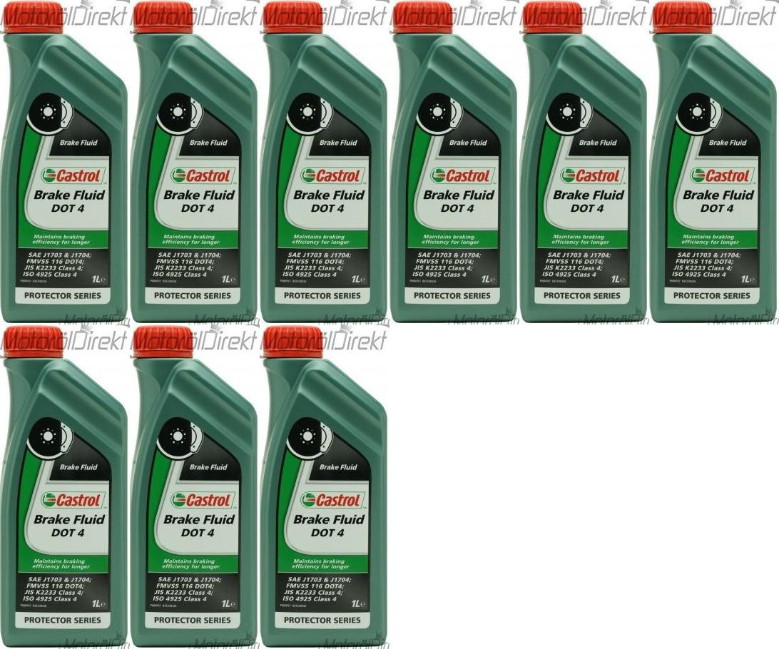 Castrol Brake Fluid DOT 4 Bremsflüssigkeit 9x 1l = 9 Liter