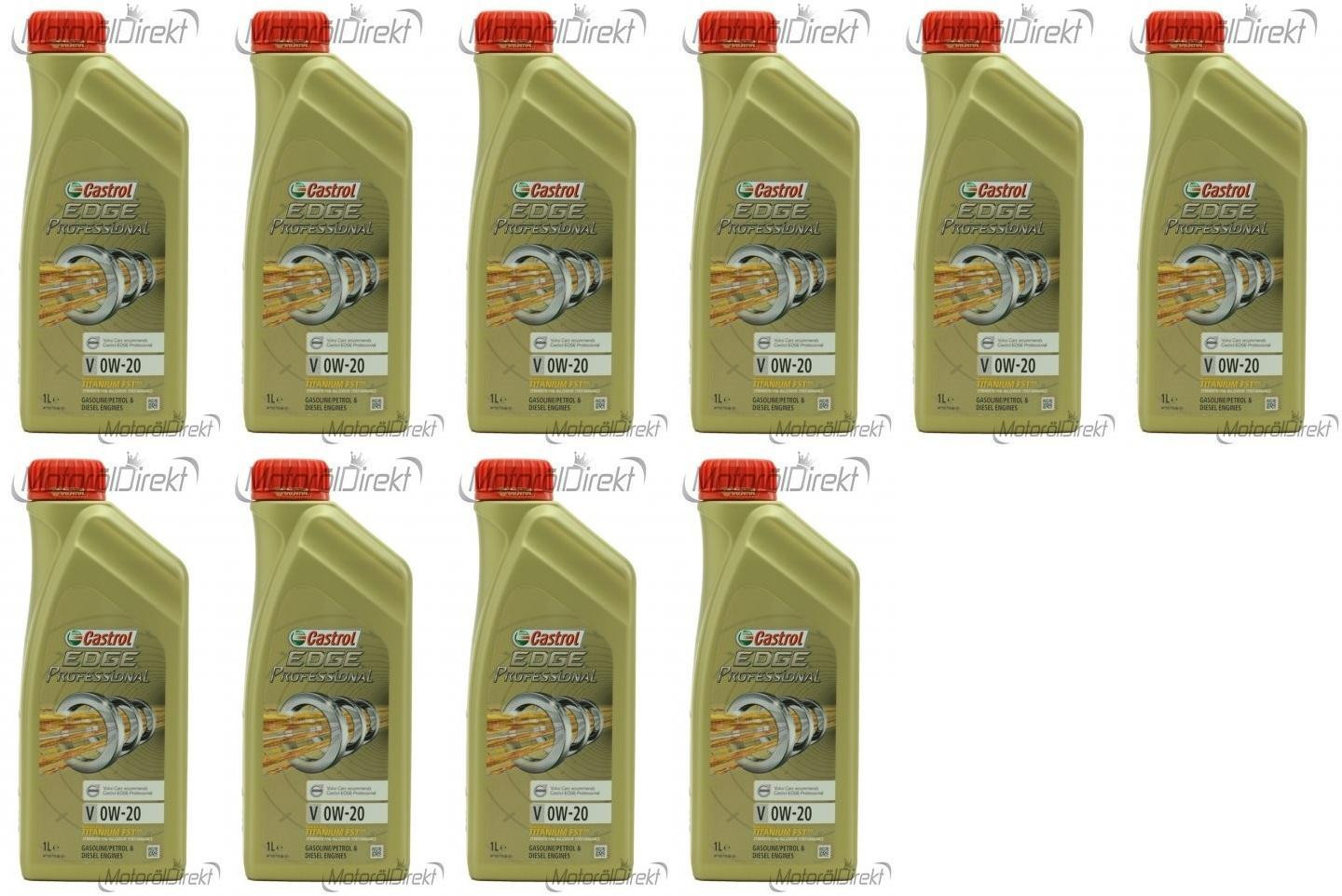 Castrol Edge Professional Fluid Titanium V 0W-20 Motoröl 10x 1l = 10 Liter