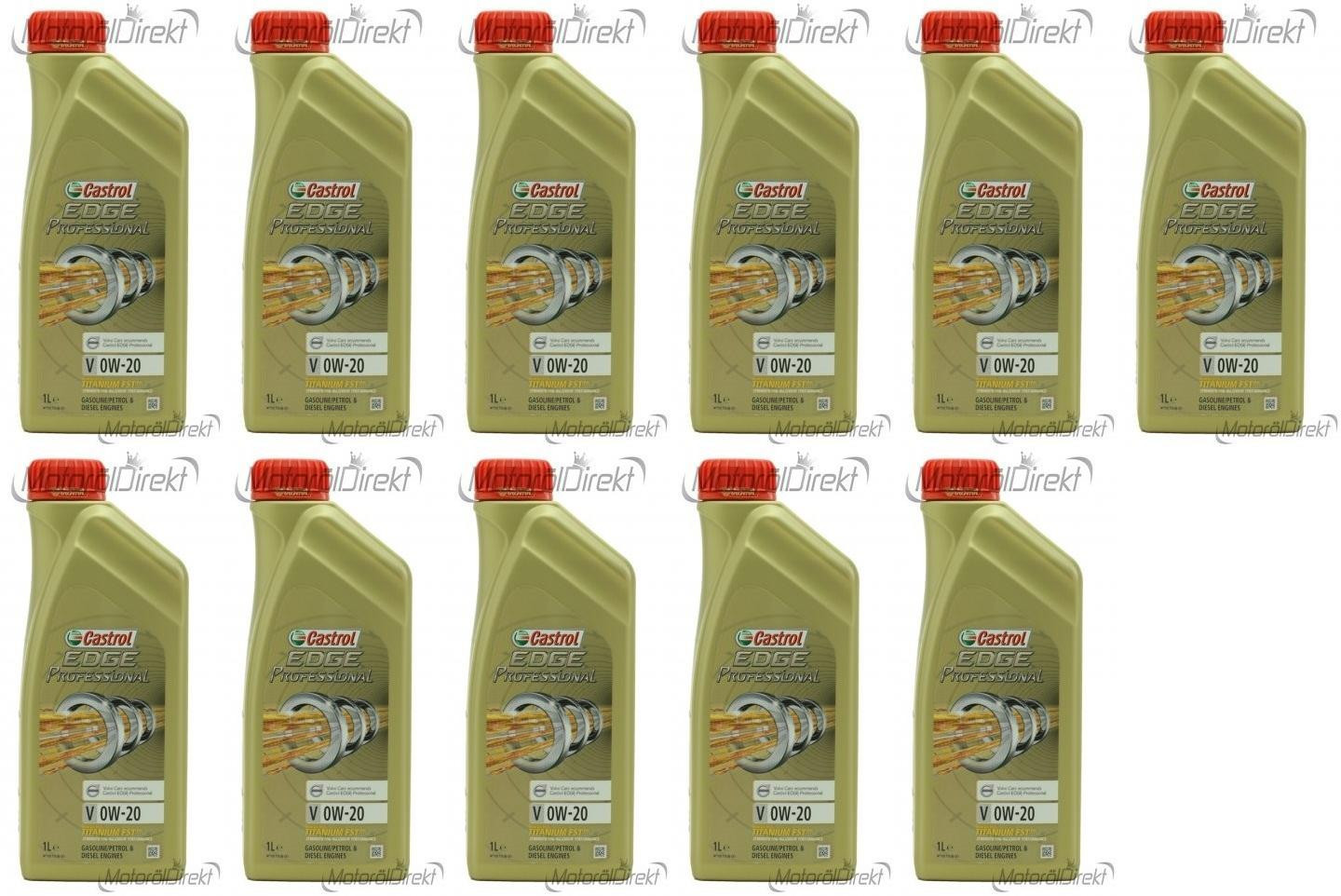 Castrol Edge Professional Fluid Titanium V 0W-20 Motoröl 11x 1l = 11 Liter