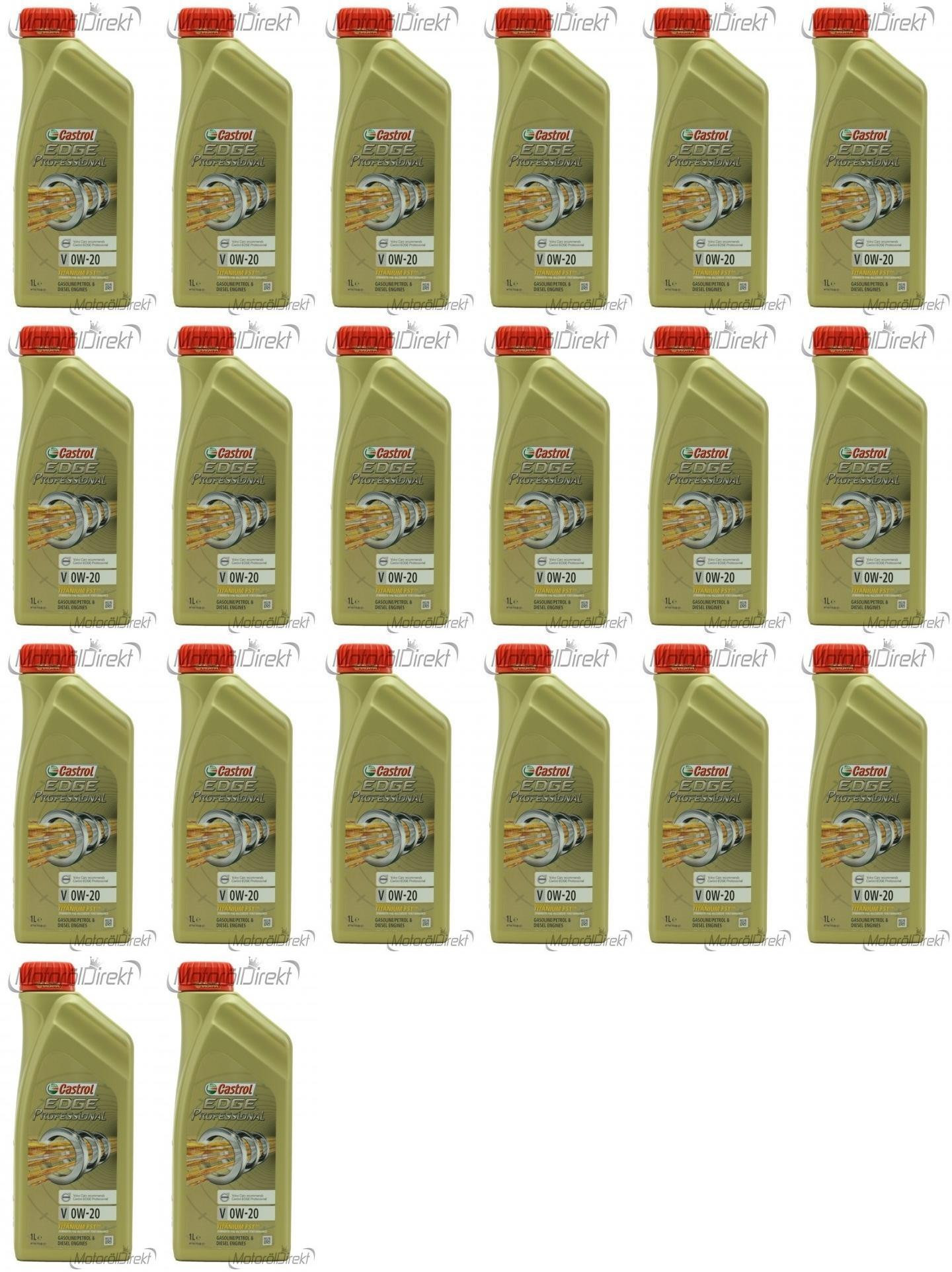 Castrol Edge Professional Fluid Titanium V 0W-20 Motoröl 20x 1l = 20 Liter
