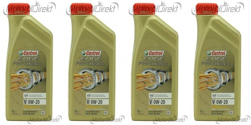 Castrol Edge Professional Fluid Titanium V 0W-20 Motoröl 4x 1l = 4 Liter