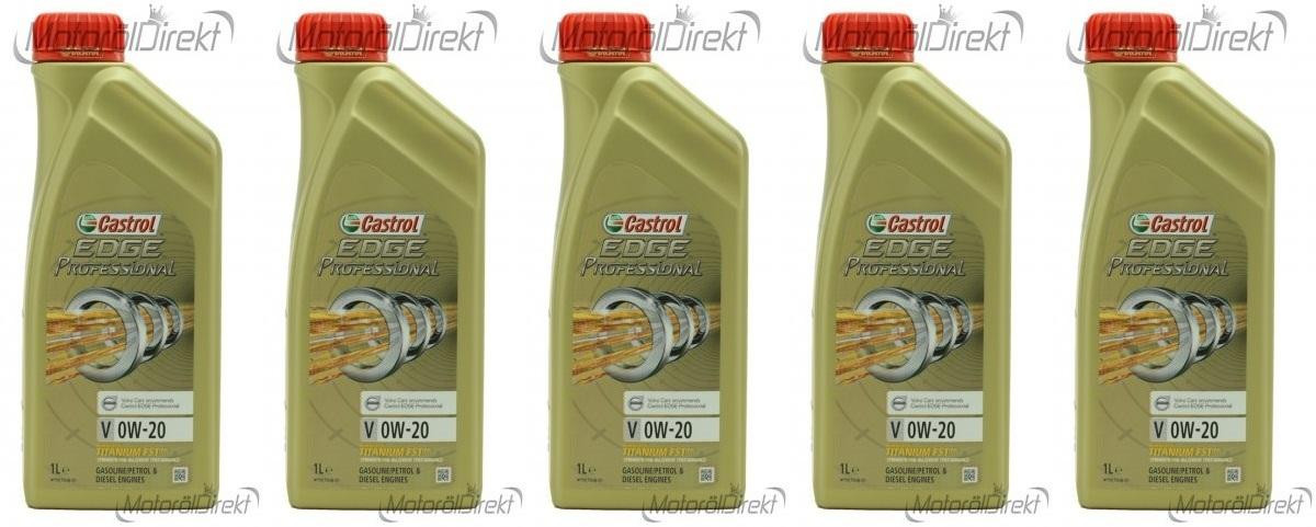 Castrol Edge Professional Fluid Titanium V 0W-20 Motoröl 5x 1l = 5 Liter