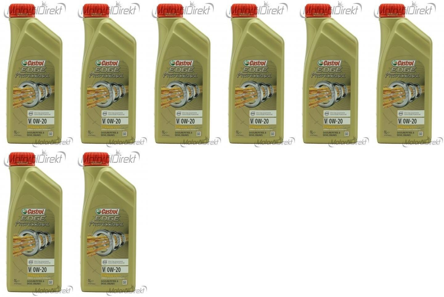 Castrol Edge Professional Fluid Titanium V 0W-20 Motoröl 8x 1l = 8 Liter