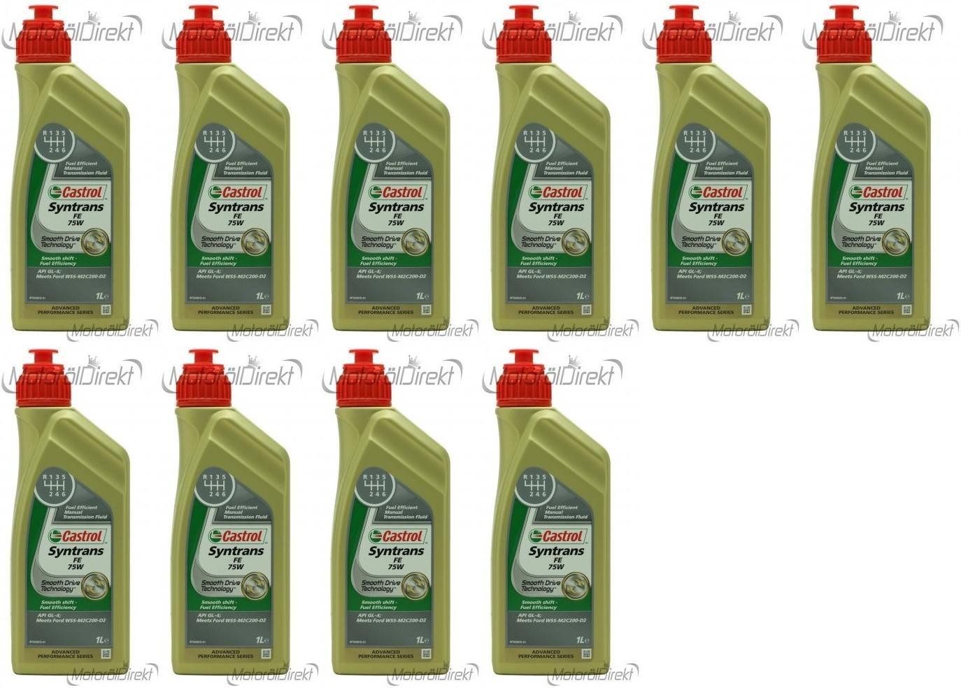 Castrol Syntrans FE 75W Schaltgetriebeöl 10x 1l = 10 Liter