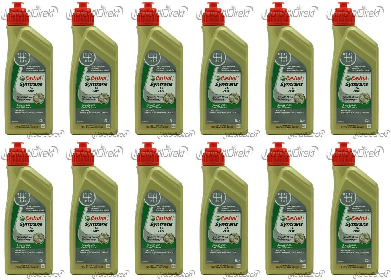 Castrol Syntrans FE 75W Schaltgetriebeöl 12x 1l = 12 Liter