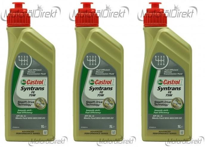 Castrol Syntrans FE 75W Schaltgetriebeöl 3x 1l = 3 Liter
