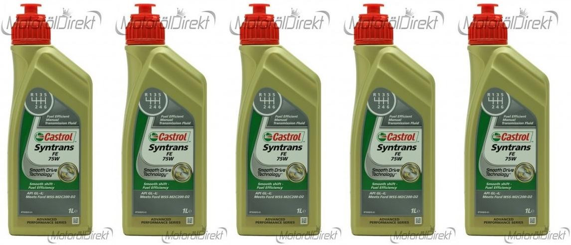 Castrol Syntrans FE 75W Schaltgetriebeöl 5x 1l = 5 Liter