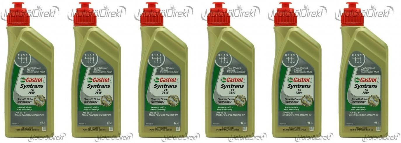 Castrol Syntrans FE 75W Schaltgetriebeöl 6x 1l = 6 Liter