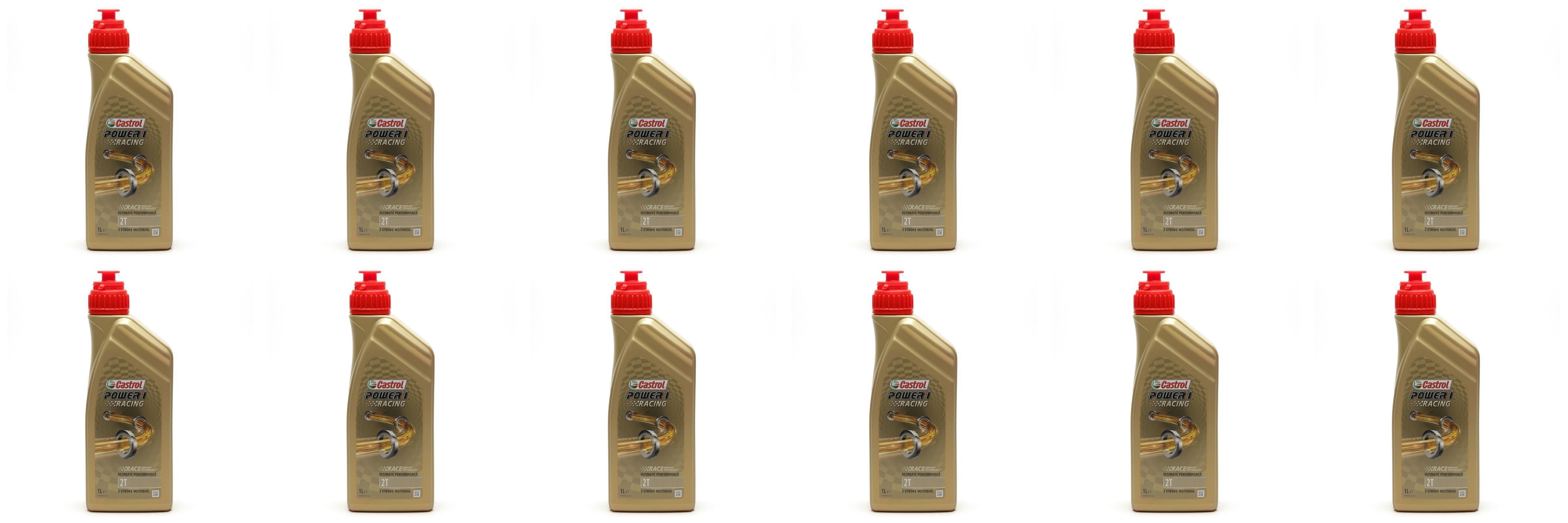 Castrol Power 1 Racing 2T vollsynthetisches Motorrad Motoröl 12x 1l = 12 Liter