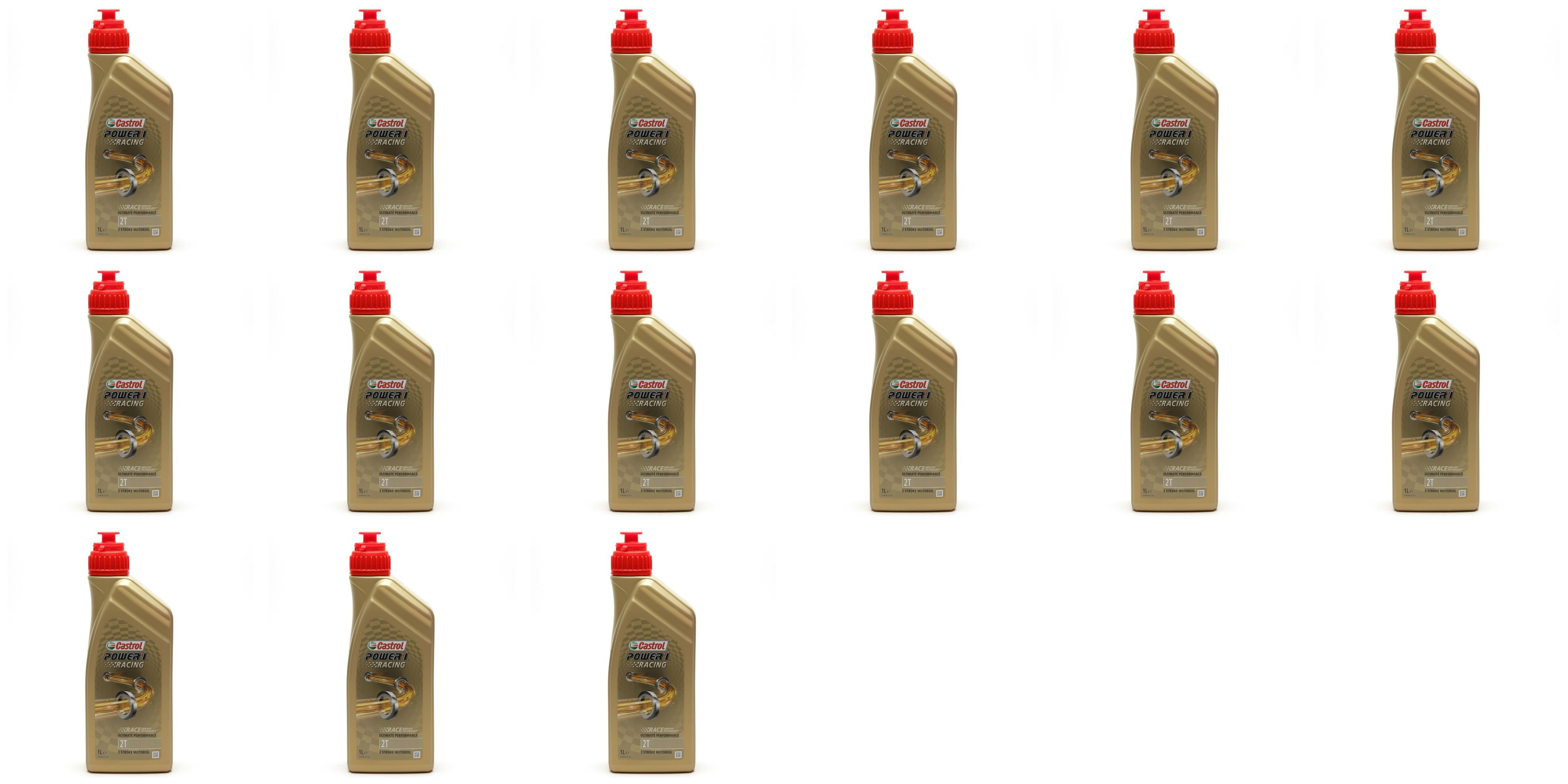 Castrol Power 1 Racing 2T vollsynthetisches Motorrad Motoröl 15x 1l = 15 Liter