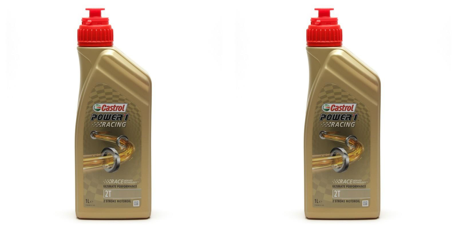 Castrol Power 1 Racing 2T vollsynthetisches Motorrad Motoröl 2x 1l = 2 Liter