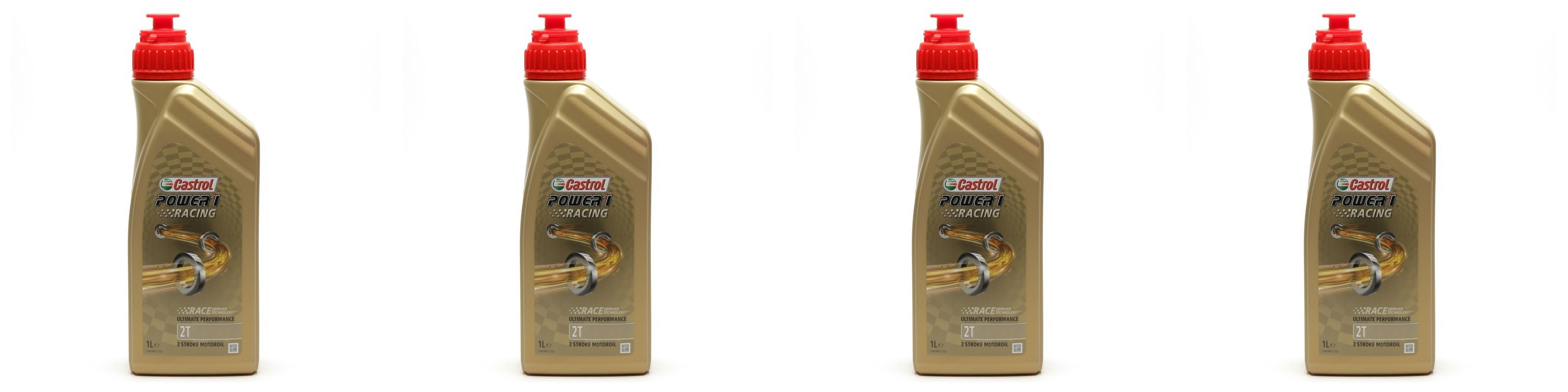 Castrol Power 1 Racing 2T vollsynthetisches Motorrad Motoröl 4x 1l = 4 Liter