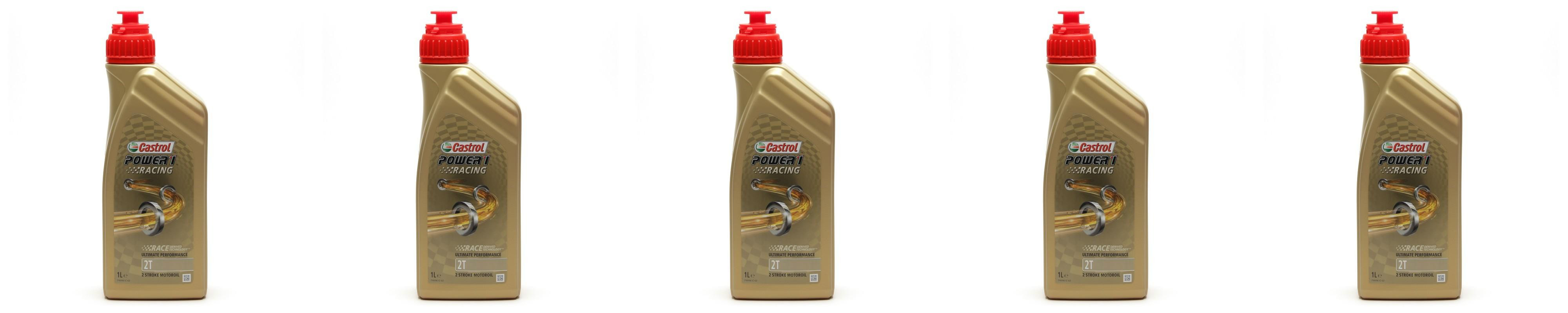 Castrol Power 1 Racing 2T vollsynthetisches Motorrad Motoröl 5x 1l = 5 Liter