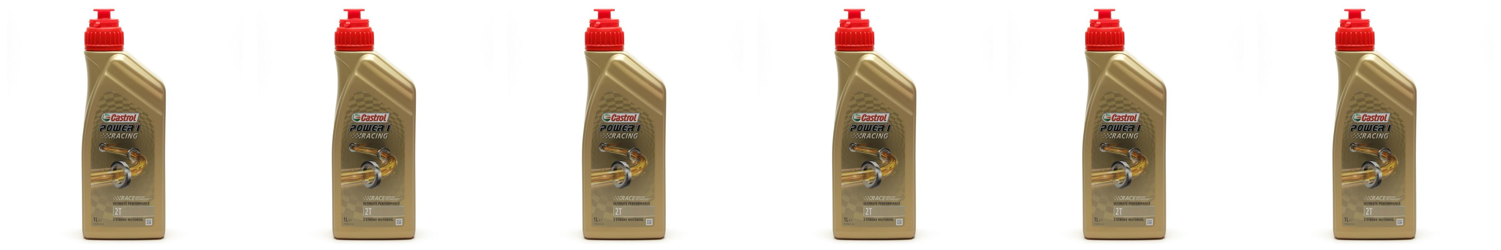 Castrol Power 1 Racing 2T vollsynthetisches Motorrad Motoröl 6x 1l = 6 Liter