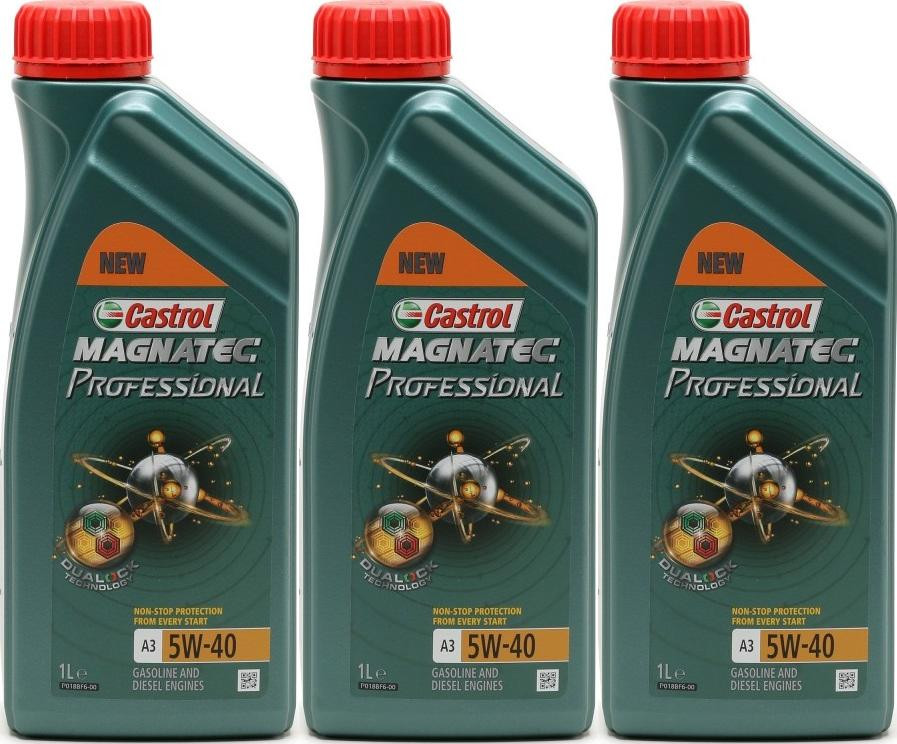 Castrol Magnatec Professional A3 5W-40 Motoröl 3x 1l = 3 Liter
