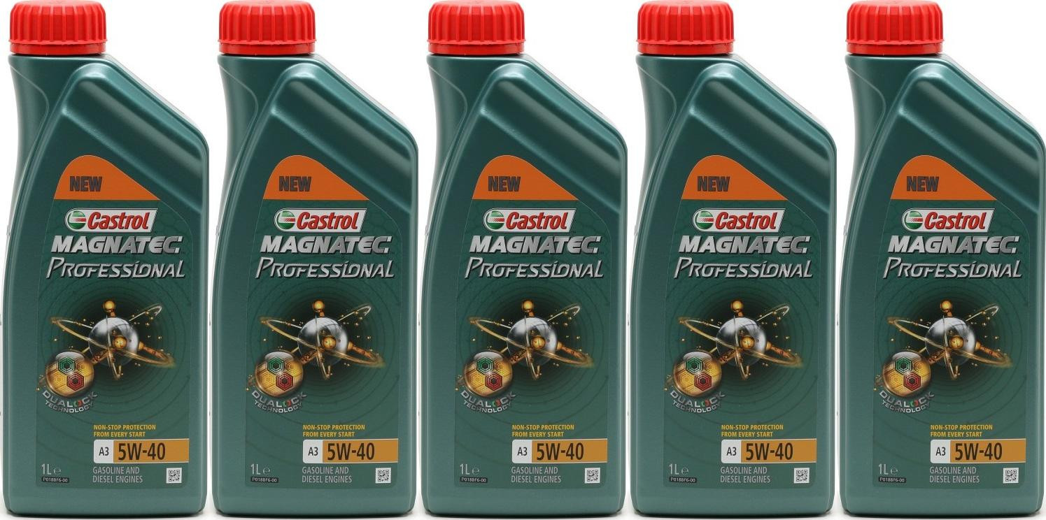 Castrol Magnatec Professional A3 5W-40 Motoröl 5x 1l = 5 Liter