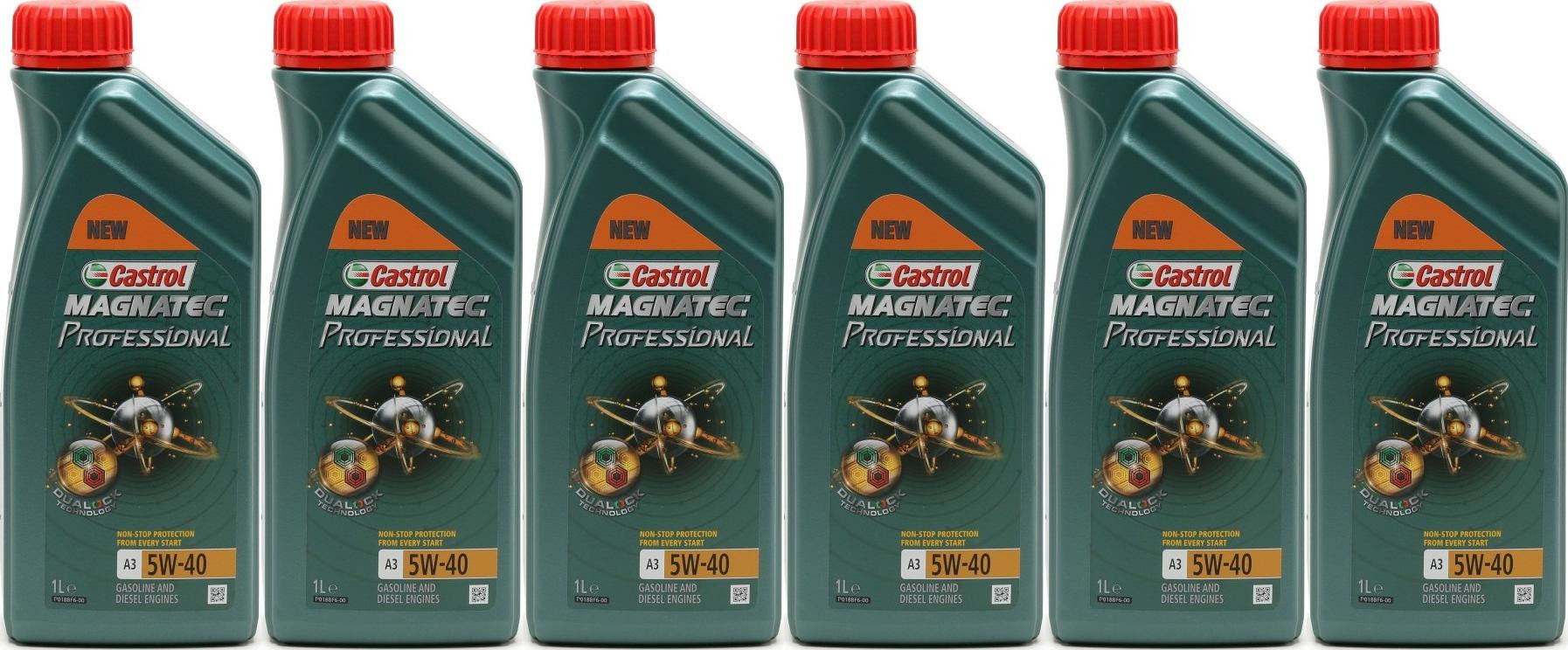 Castrol Magnatec Professional A3 5W-40 Motoröl 6x 1l = 6 Liter