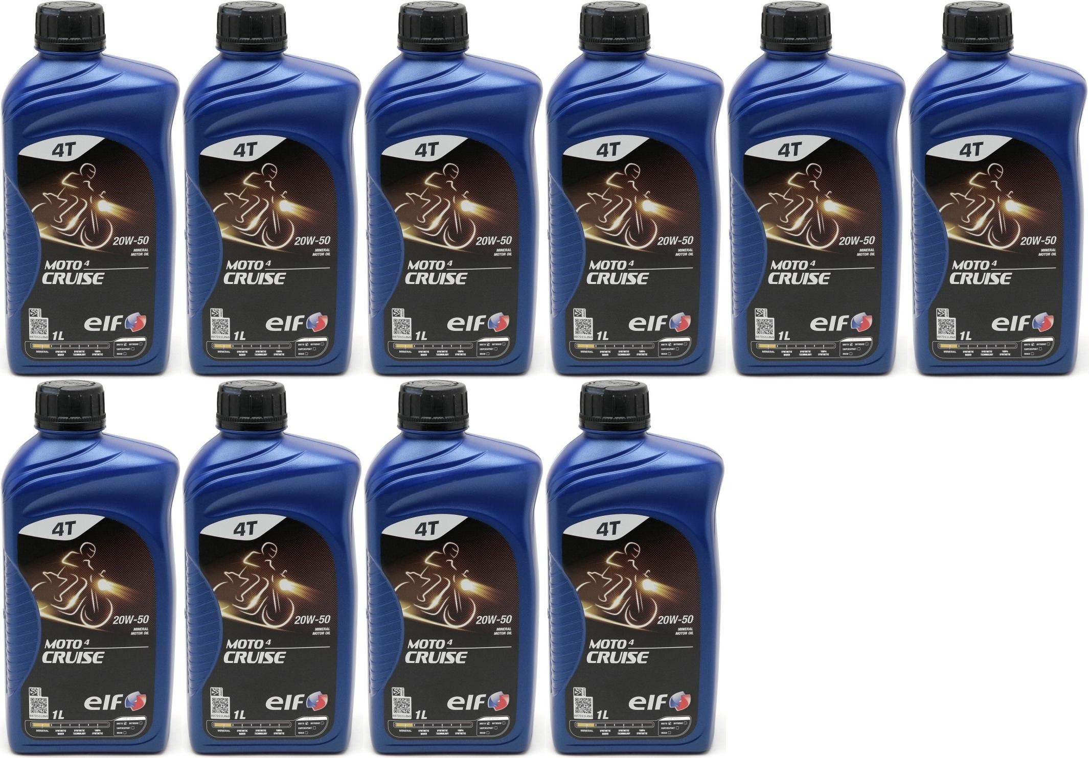Elf Moto 4 Cruise SAE 20W-50 4T Motorrad Motoröl 10x 1l = 10 Liter