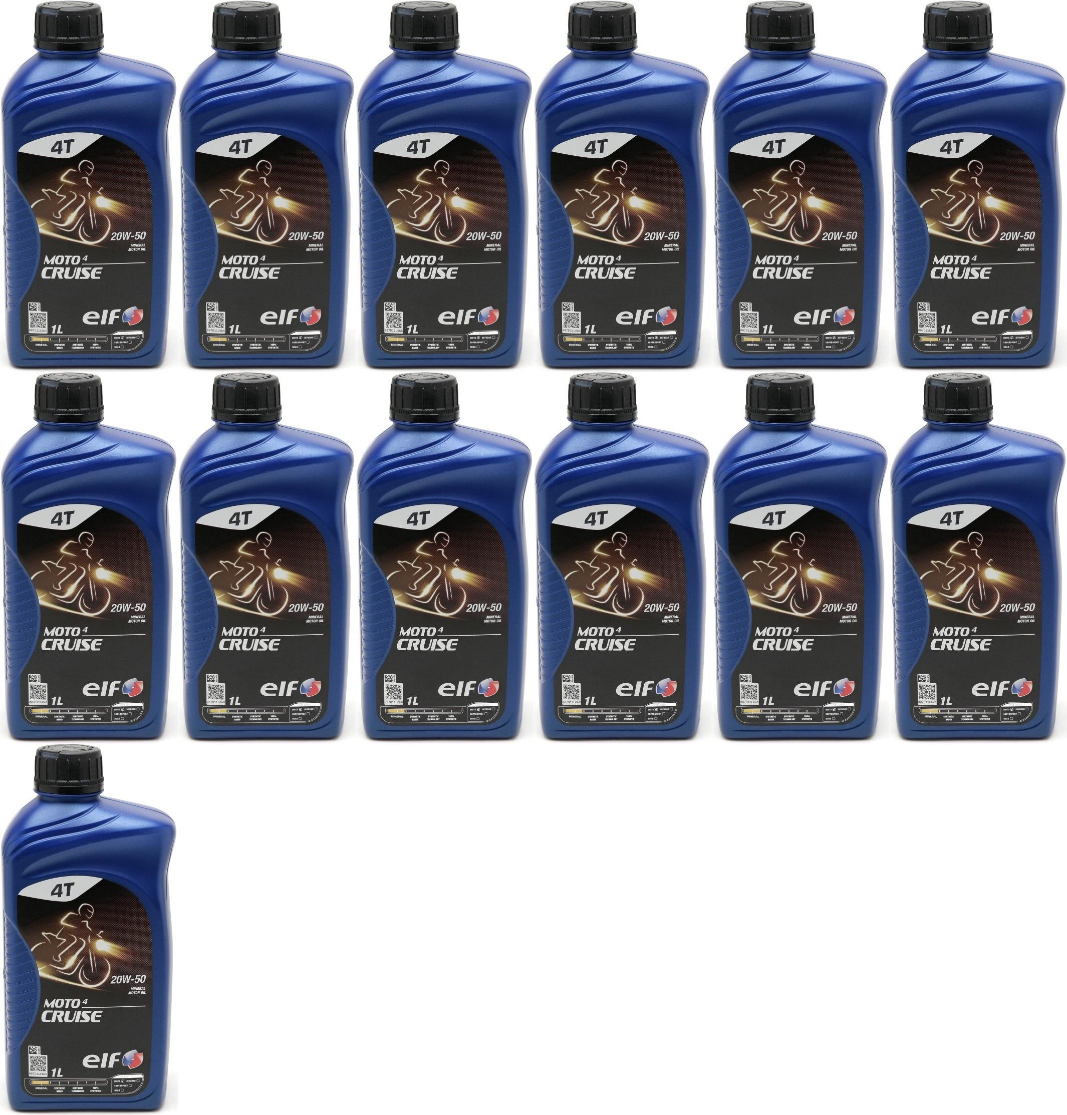 Elf Moto 4 Cruise SAE 20W-50 4T Motorrad Motoröl 13x 1l = 13 Liter