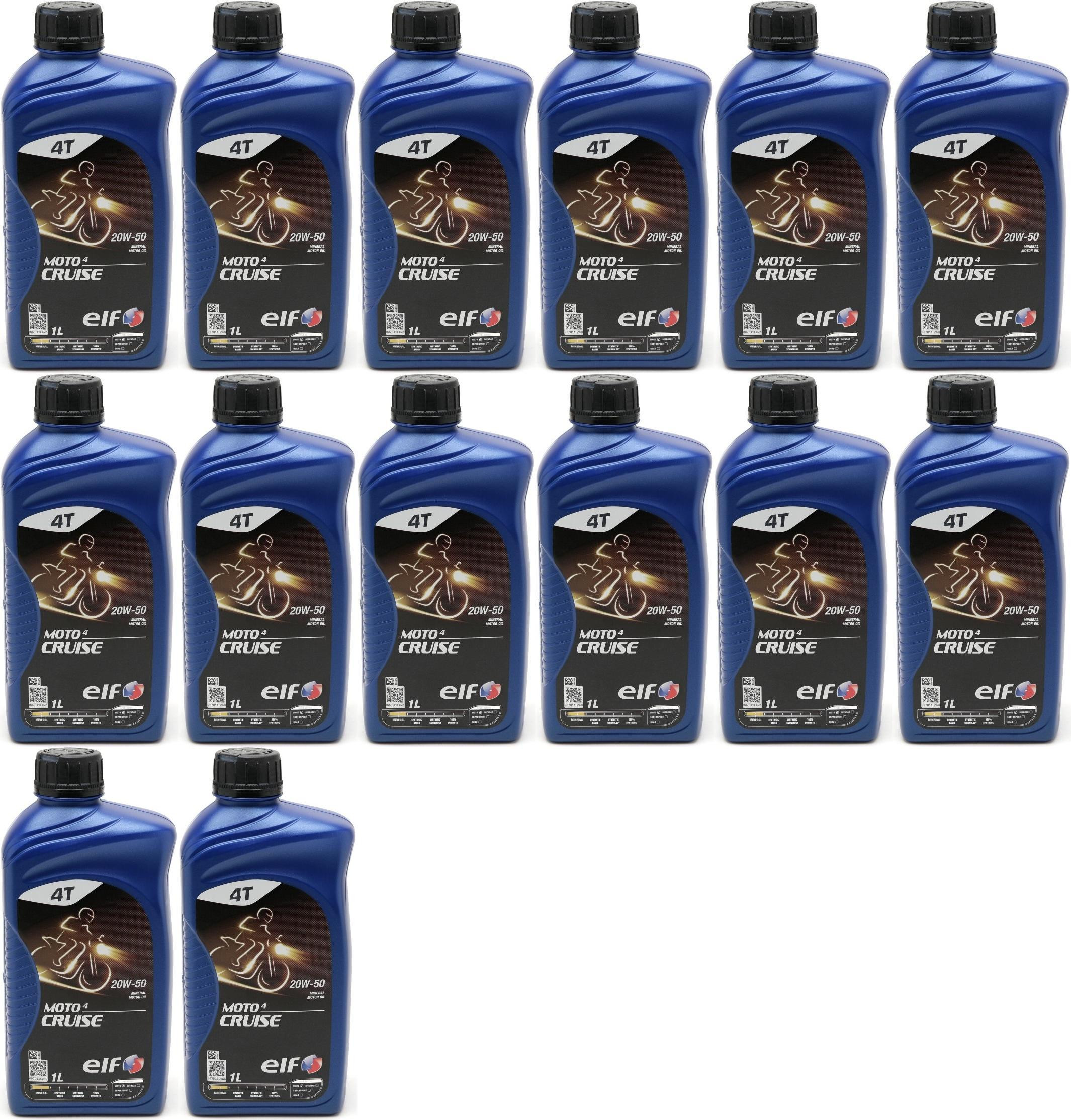 Elf Moto 4 Cruise SAE 20W-50 4T Motorrad Motoröl 14x 1l = 14 Liter