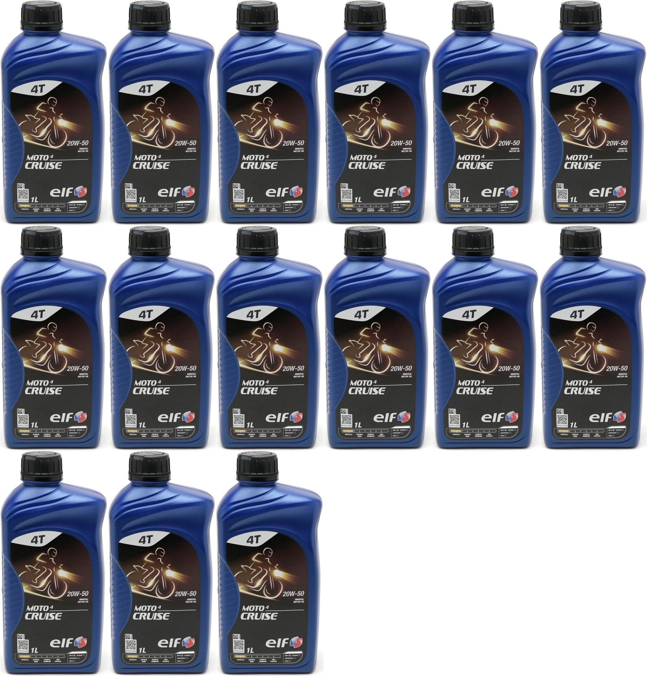 Elf Moto 4 Cruise SAE 20W-50 4T Motorrad Motoröl 15x 1l = 15 Liter