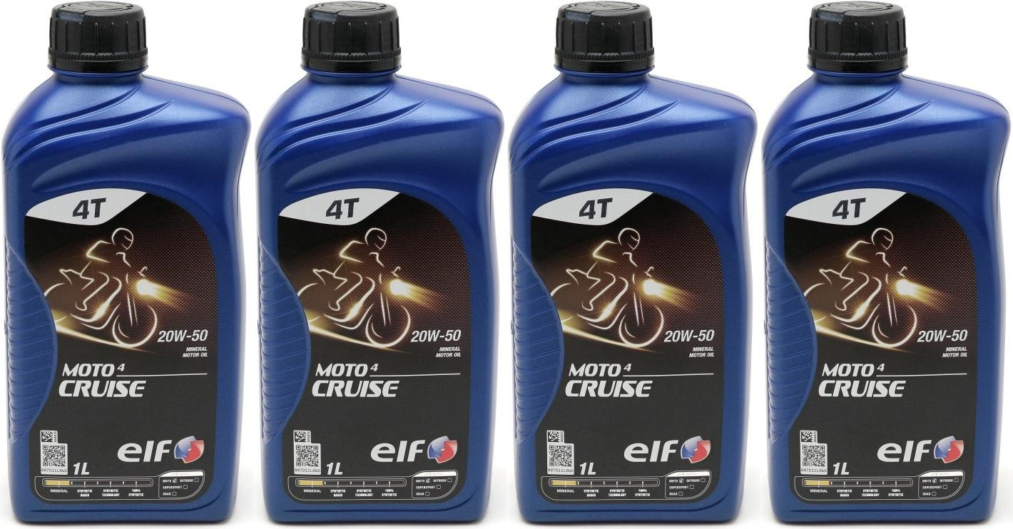 Elf Moto 4 Cruise SAE 20W-50 4T Motorrad Motoröl 4x 1l = 4 Liter