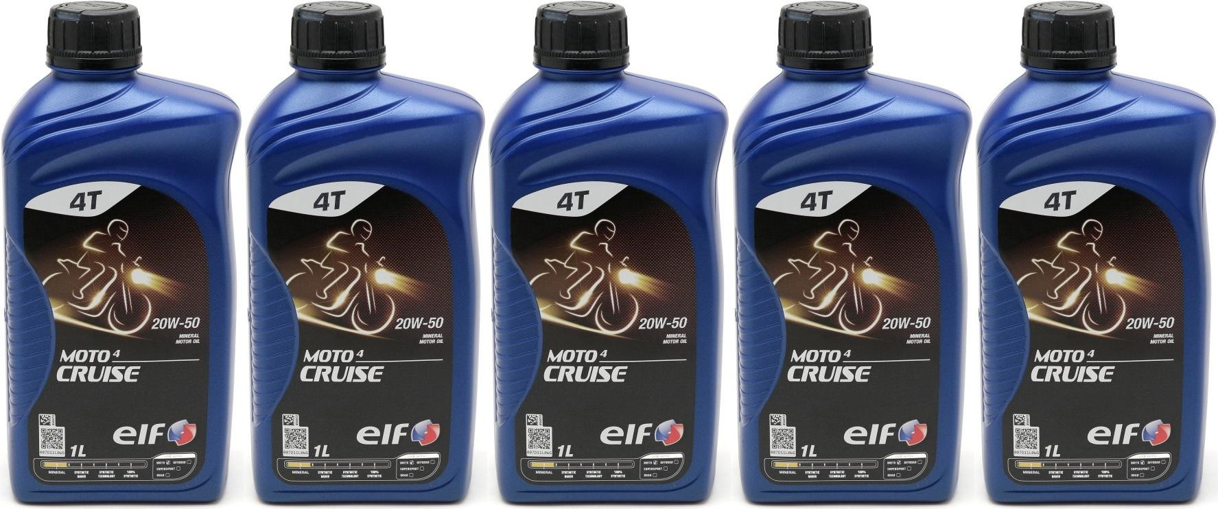 Elf Moto 4 Cruise SAE 20W-50 4T Motorrad Motoröl 5x 1l = 5 Liter