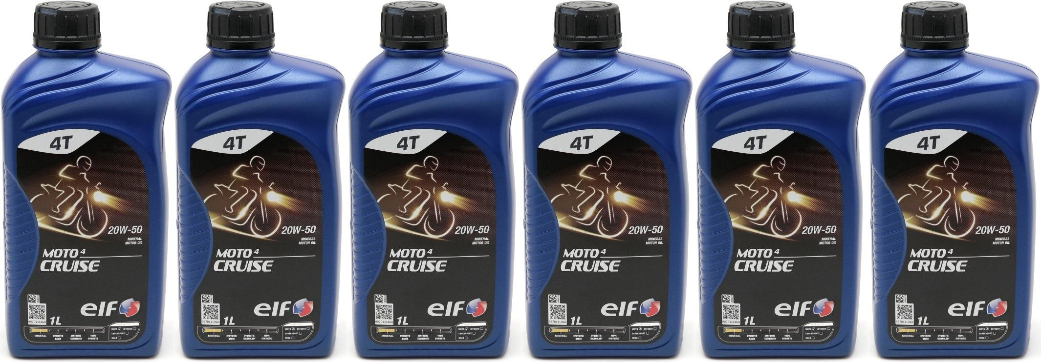 Elf Moto 4 Cruise SAE 20W-50 4T Motorrad Motoröl 6x 1l = 6 Liter