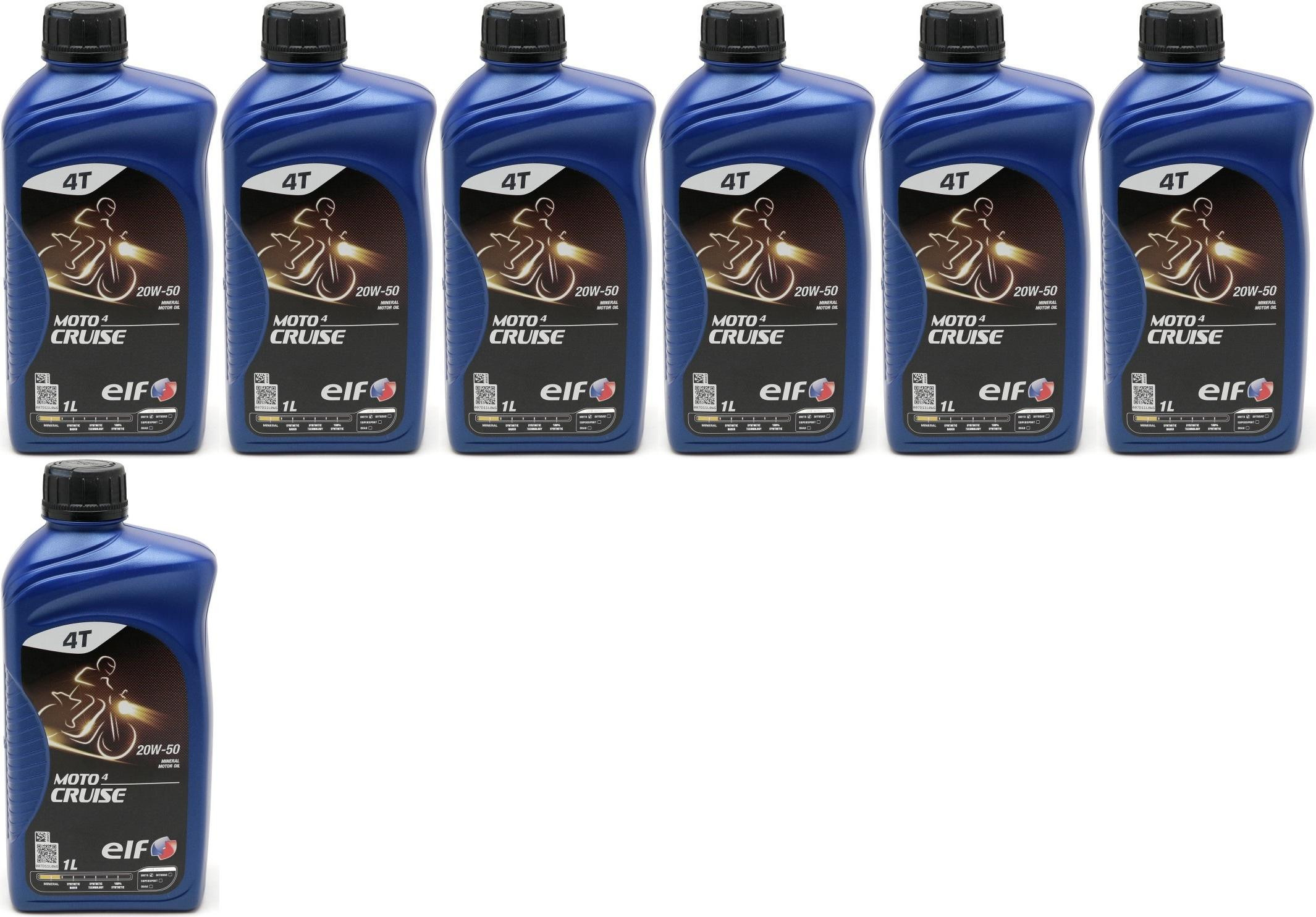 Elf Moto 4 Cruise SAE 20W-50 4T Motorrad Motoröl 7x 1l = 7 Liter