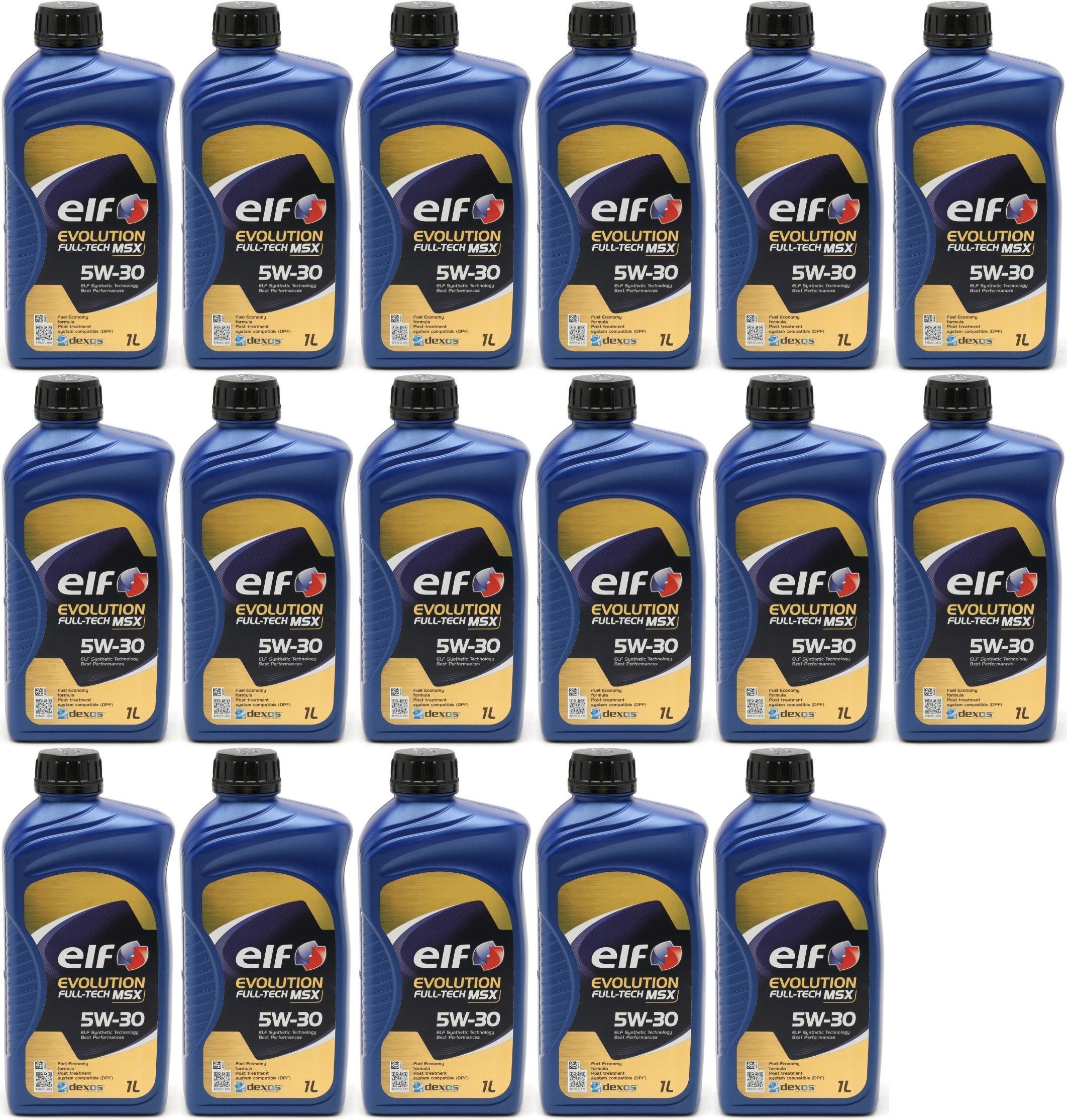 Elf Evolution FULL-TECH MSX 5W-30 Motoröl 17x 1l = 17 Liter